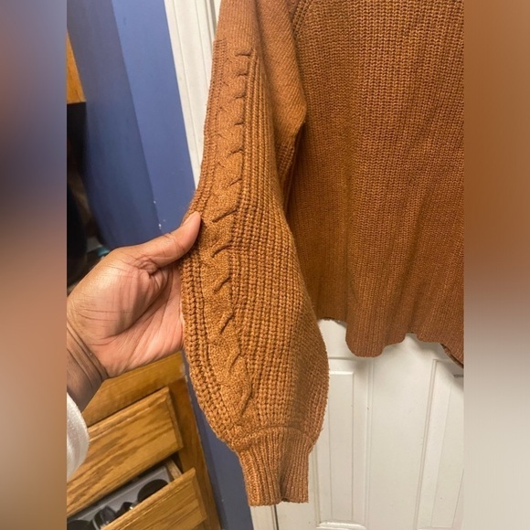 Eloquii Puff Sleeve Chunky Sweater Brown Plus Size 18/20 - Picture 4 of 9